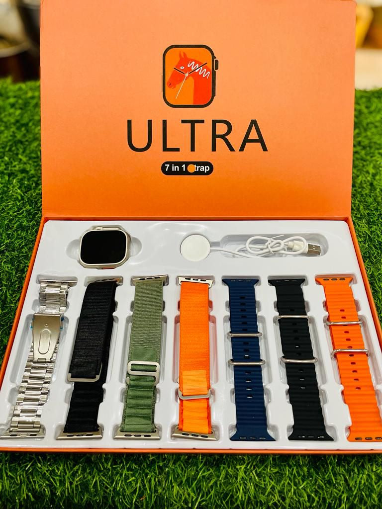Ultra Smart Watch with 4 Interchangeable Straps