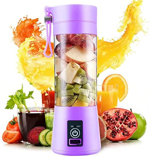 USB Rechargeable Mini Blender 380ml – 6-Blade Portable Smoothie Juicer