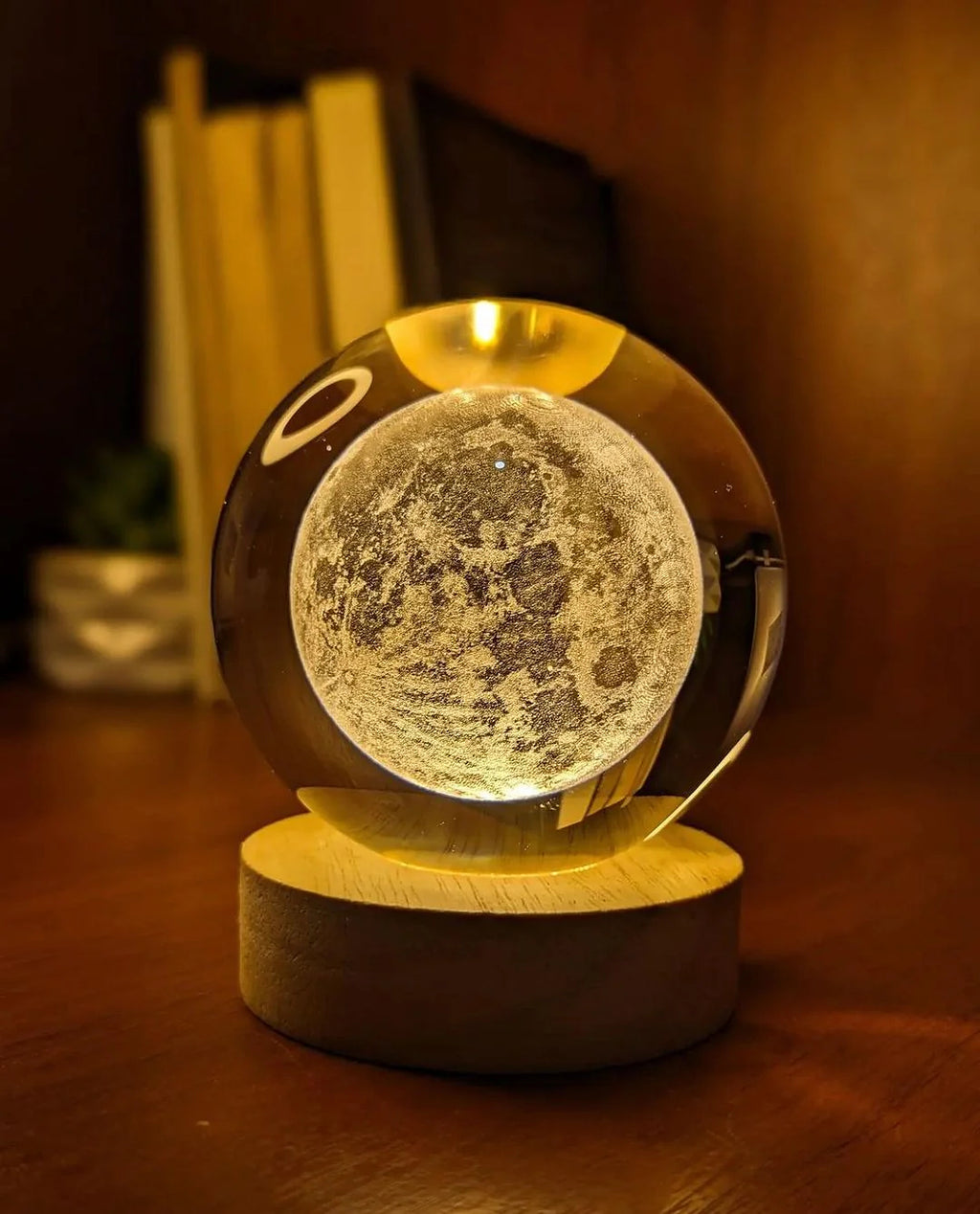 3D Crystal Ball Galaxy Moon LED Night Lamp