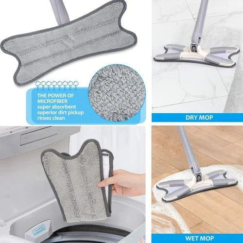 360° Rotating X Mop with Microfiber Pad
