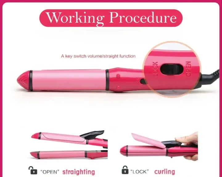 2-in-1 Hair Straightener & Curler