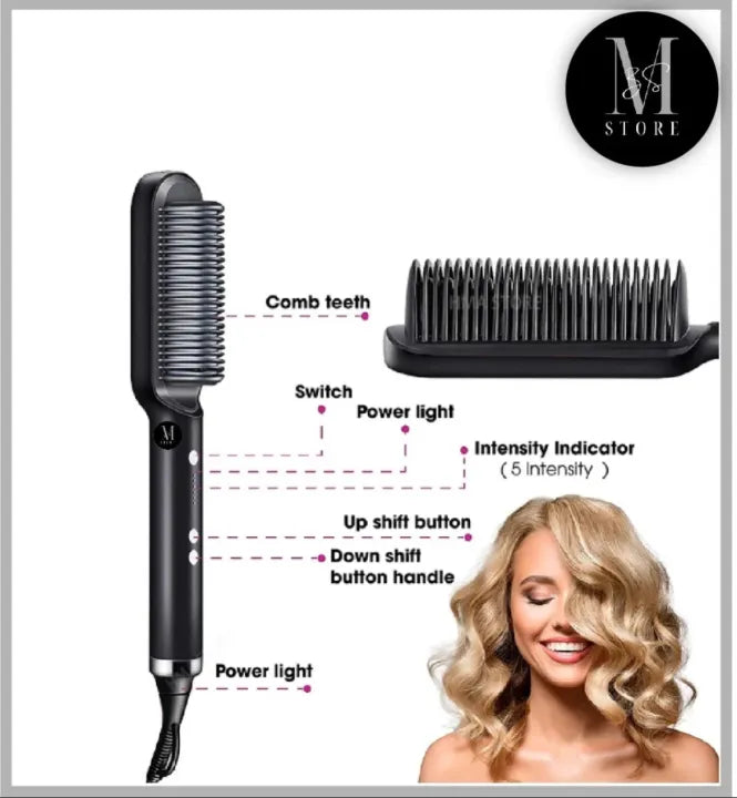 2-in-1 Electric Hair Straightening & Curling Comb