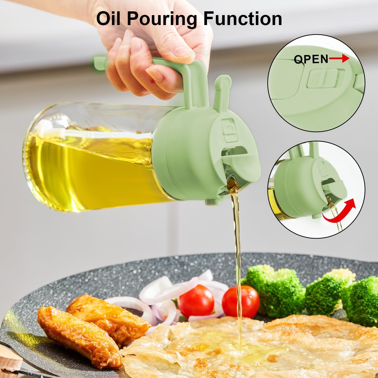 2-in-1 Oil Spray Bottle 500ml – Spray & Pour