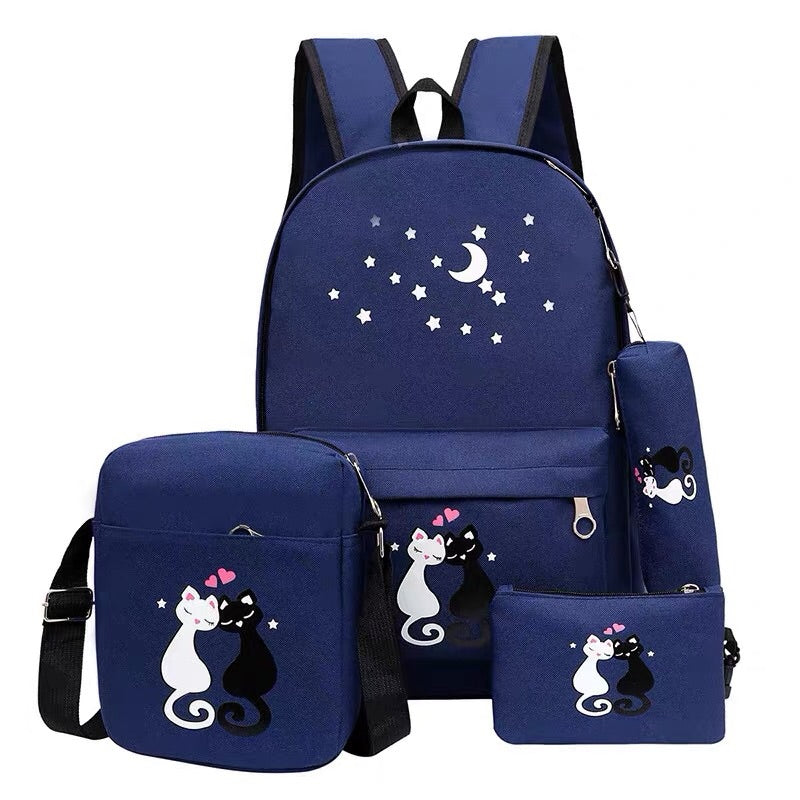 4-Piece School Backpack Set for Kids