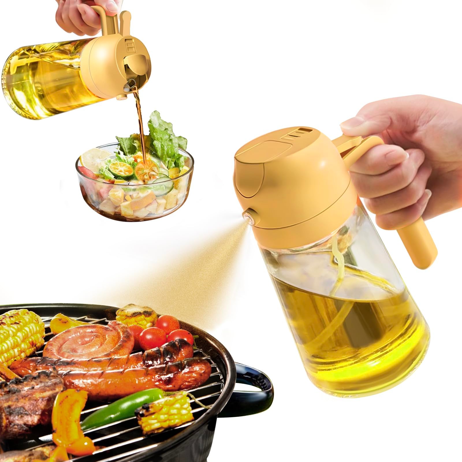2-in-1 Oil Spray Bottle 500ml – Spray & Pour