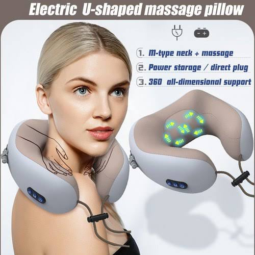 Rechargeable U-Shaped Neck Massager Pillow