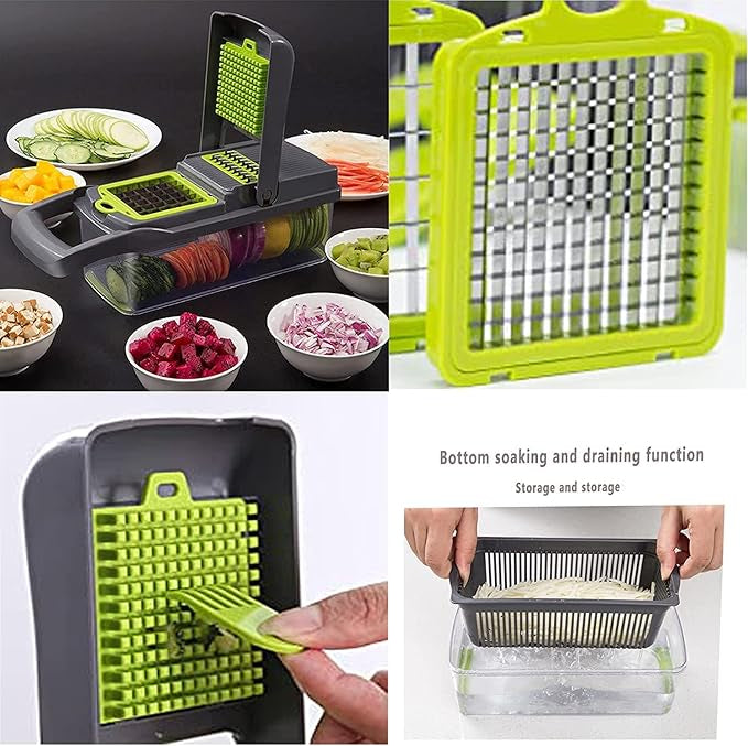 14-in-1 Vegetable Cutter with 8 Blades & Storage Bin