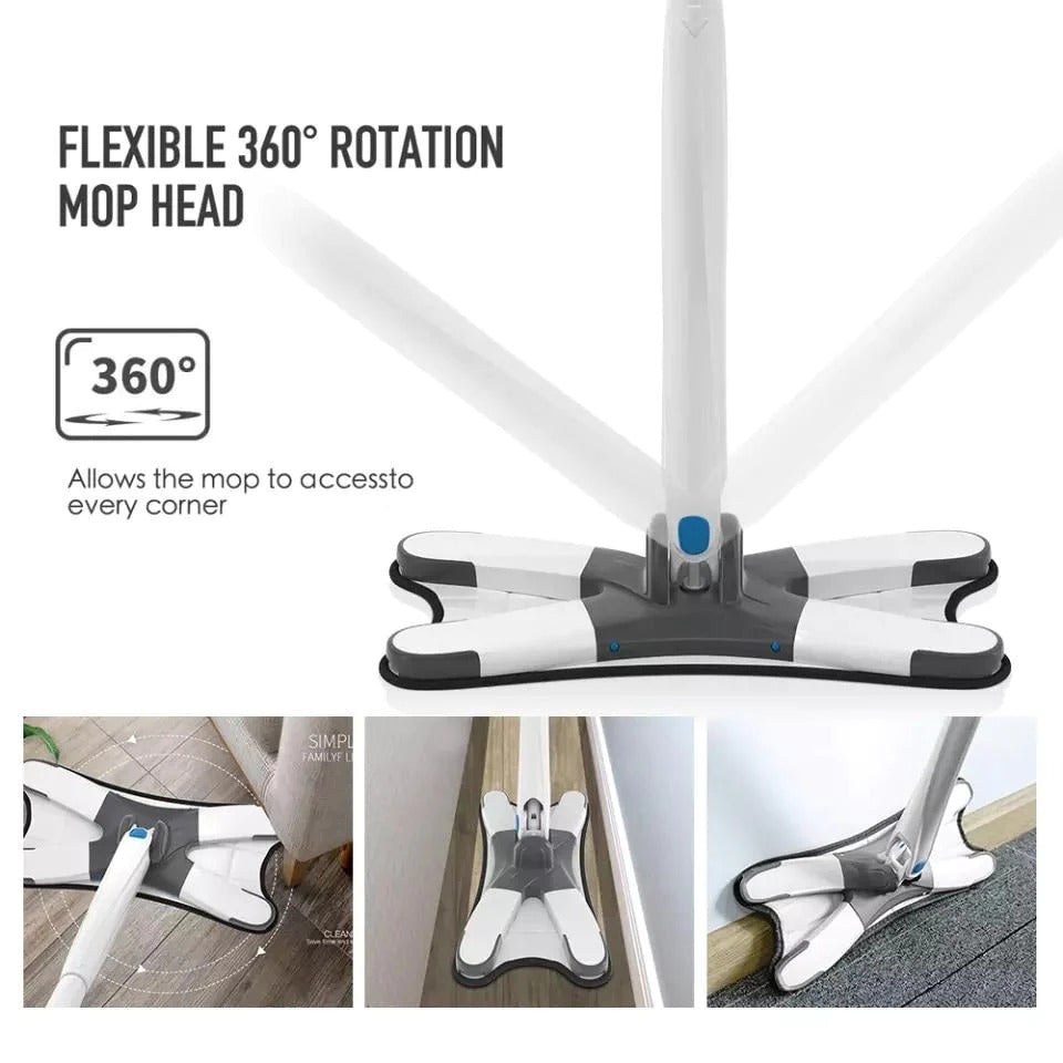 360° Rotating X Mop with Microfiber Pad