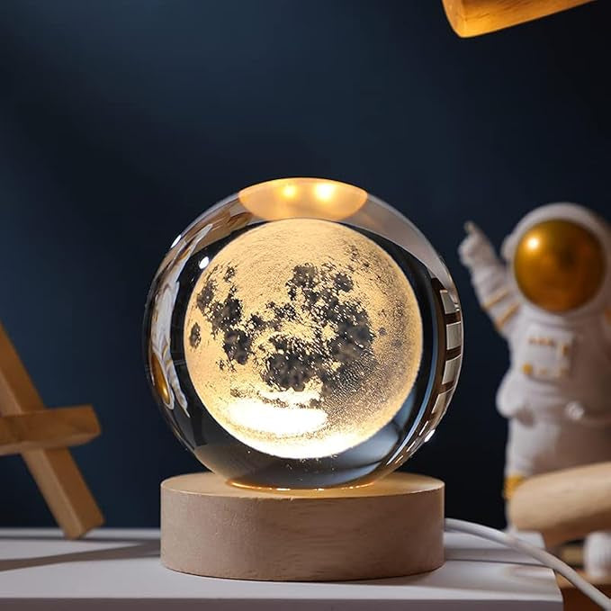 3D Crystal Ball Galaxy Moon LED Night Lamp
