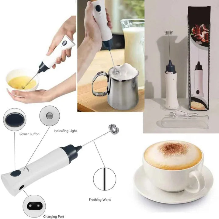 Electric Milk Frother & Mini Coffee Beater