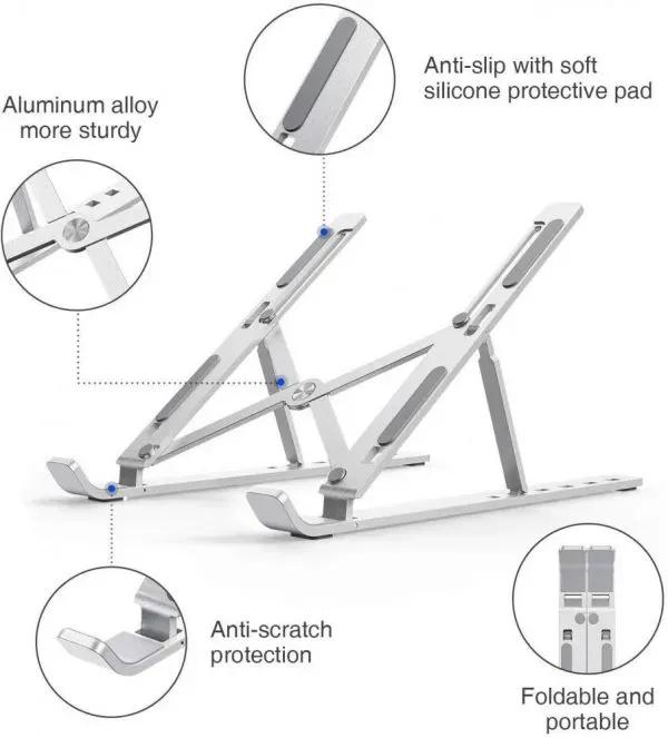 Adjustable Aluminum Laptop Stand (SILVER)