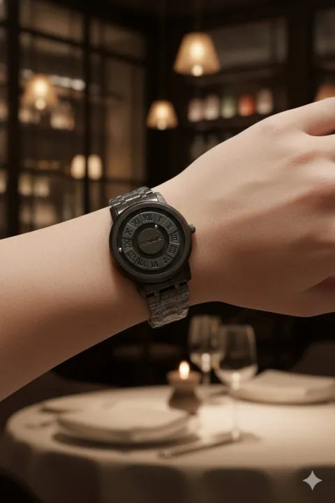 Magnetic Ball Watch – Futuristic Men’s Rotating Magnetic Wristwatch