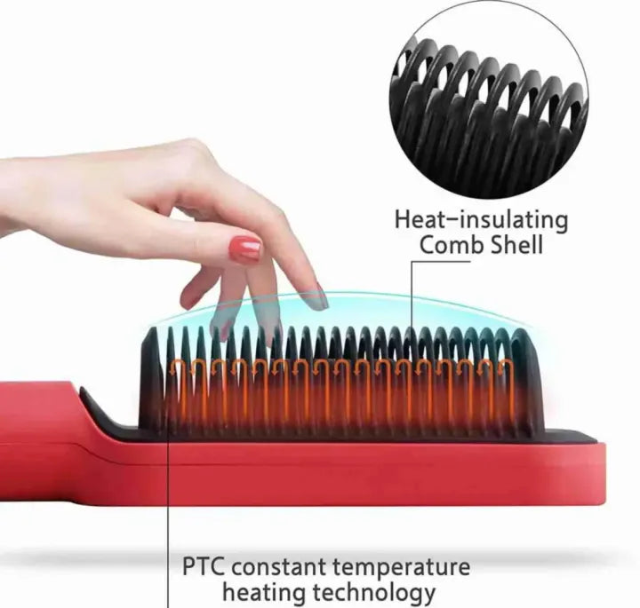 2-in-1 Electric Hair Straightening & Curling Comb