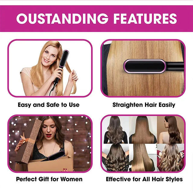 2-in-1 Electric Hair Straightening & Curling Comb