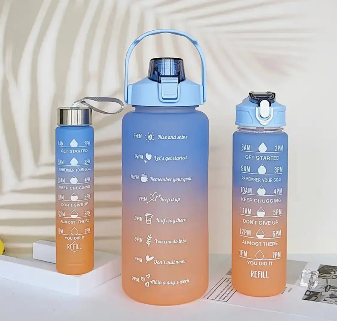 3-Piece Motivational Water Bottle Set