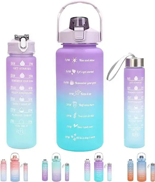 3-Piece Motivational Water Bottle Set