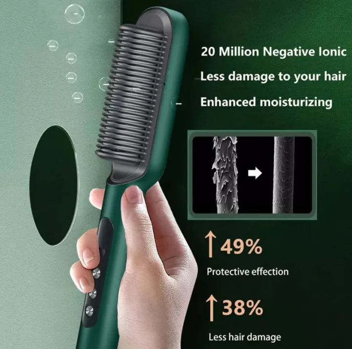 2-in-1 Electric Hair Straightening & Curling Comb