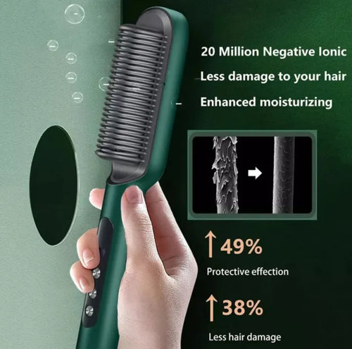 2-in-1 Electric Hair Straightening & Curling Comb
