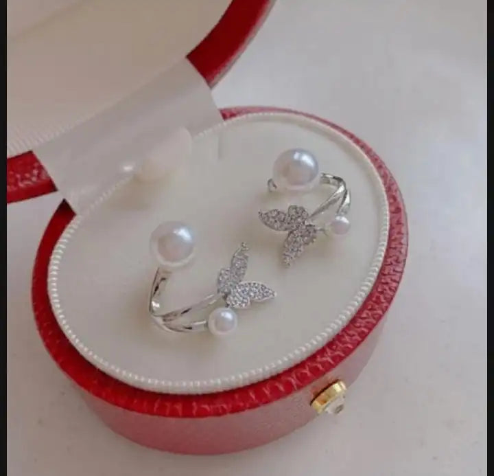 Butterfly Pearl Korean Earrings