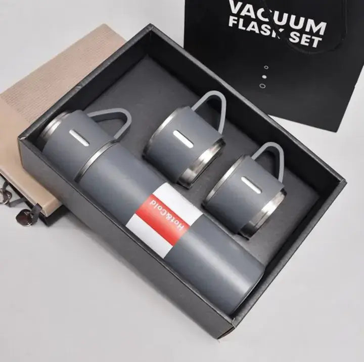 3 Cup Stainless Steel Vacuum Flask Set 500ml
