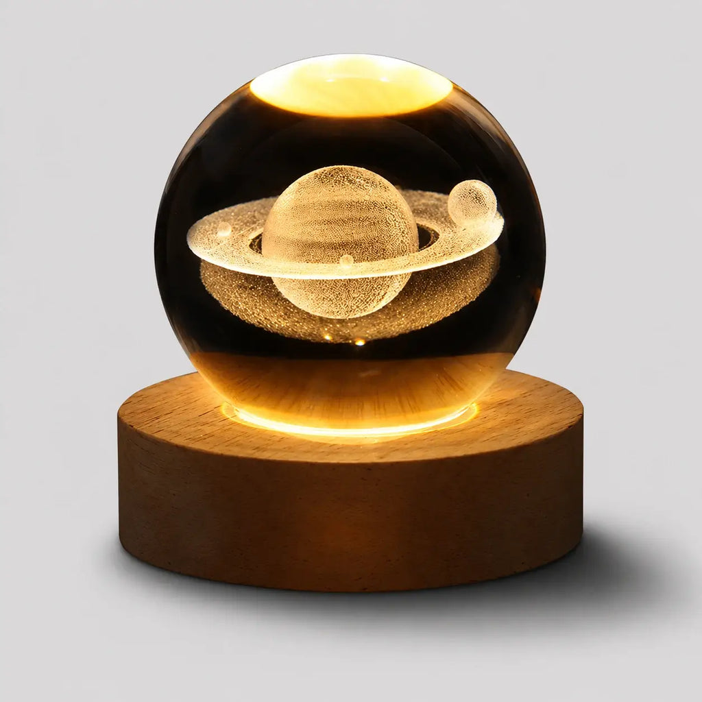 3D Saturn Crystal Ball LED Night Lamp
