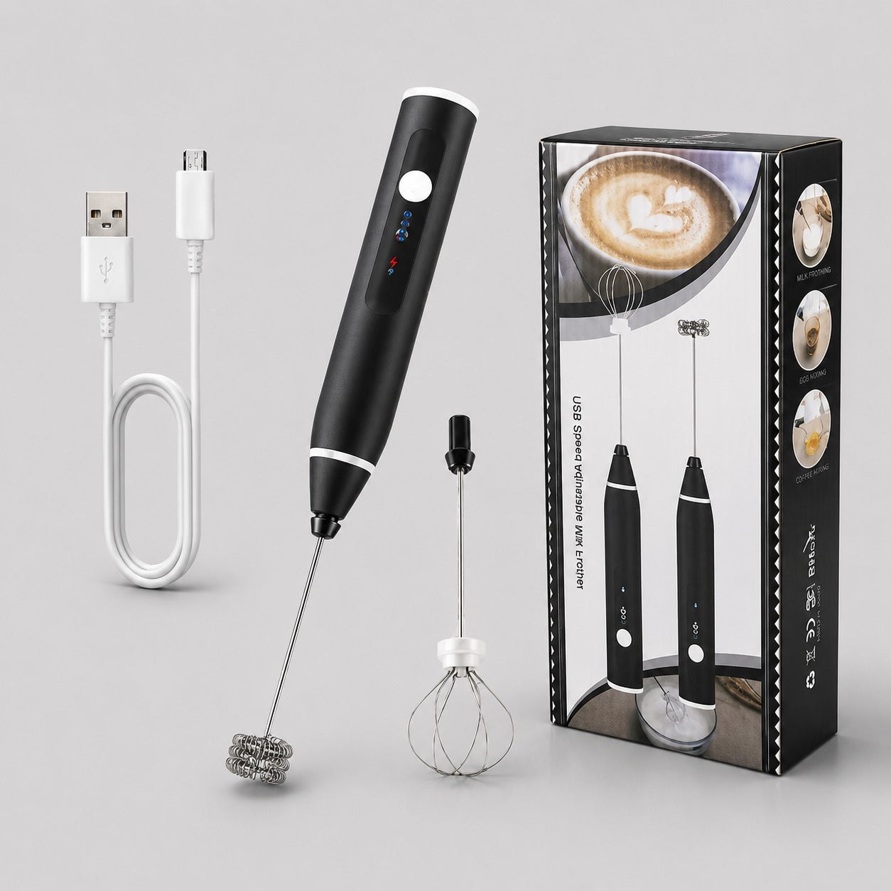 Electric Milk Frother & Mini Coffee Beater