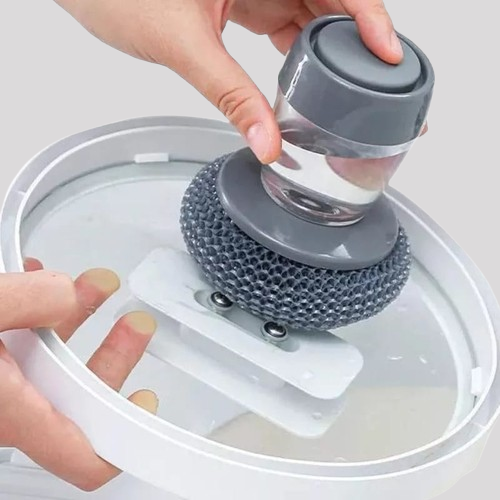 Pack of 2 Dish Brush with Soap Dispenser