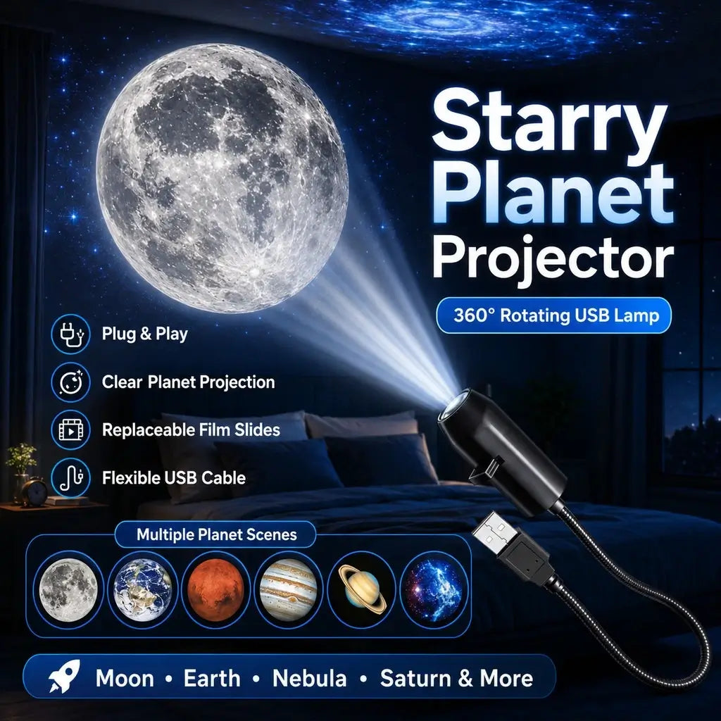 Moon & Earth Starry Sky Projector Lamp