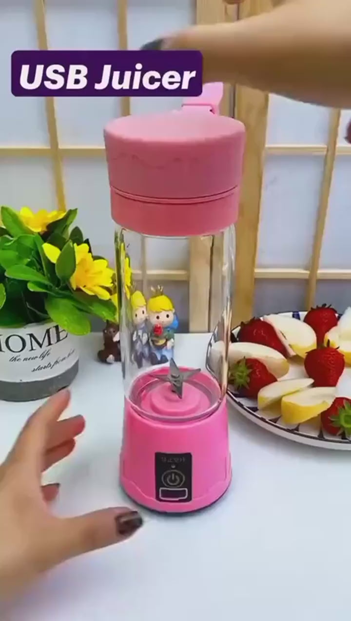 USB Rechargeable Mini Blender 380ml – 6-Blade Portable Smoothie Juicer