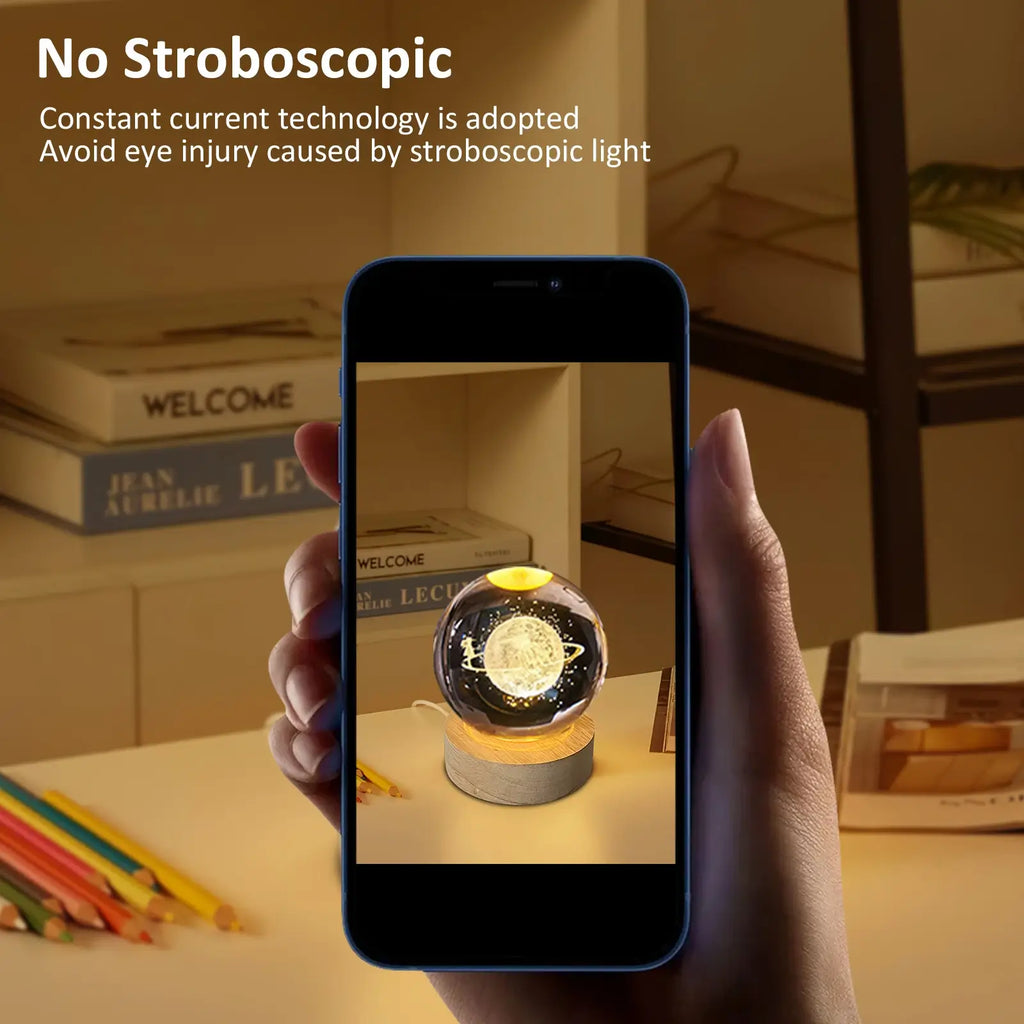 3D Saturn Crystal Ball LED Night Lamp