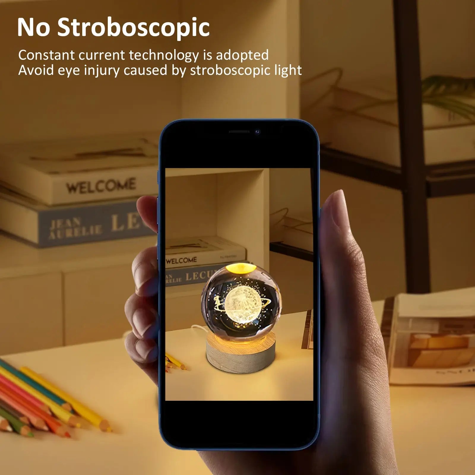 3D Saturn Crystal Ball LED Night Lamp