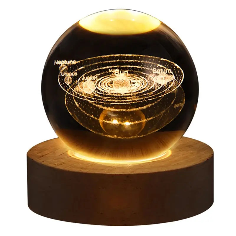 3D Saturn Crystal Ball LED Night Lamp