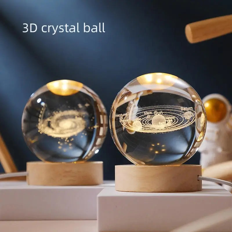3D Saturn Crystal Ball LED Night Lamp