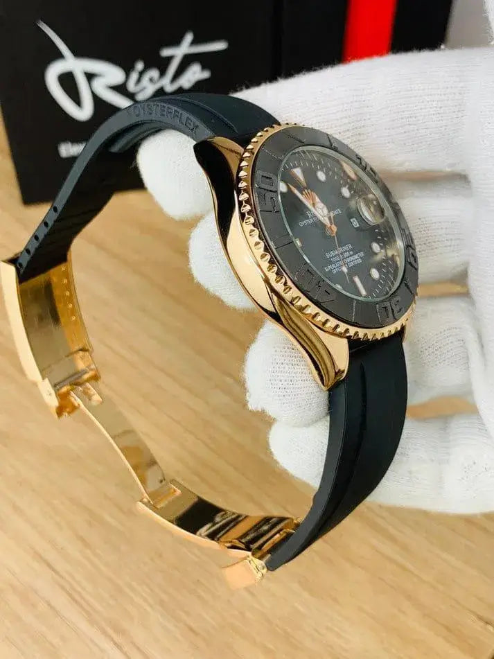 Men’s Gold & Black Analog Watch